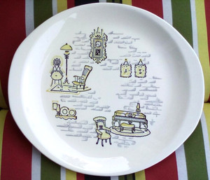 VTG MARCREST MCM GAY 90'S 11" SERVING PLATTER RETRO FURNITURE DESIGN