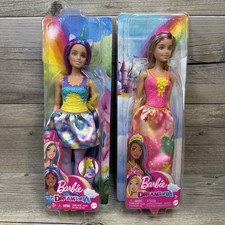 Lot of 2 Barbie Dreamtopia SEALED Purple/Blue Unicorn Blonde/Purple Streak