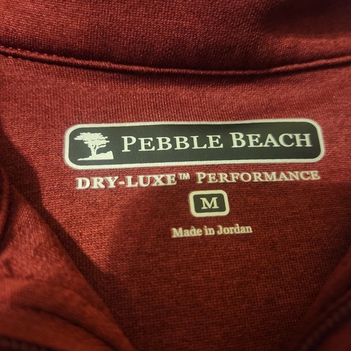 Pebble Beach Herren Dry Luxe Performance Langarm 1/4 Zip weinrot Größe M - Bild 2 von 6