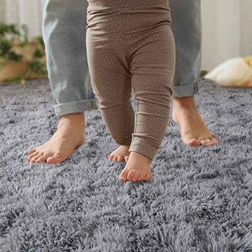 Area Rugs for Bedroom, 2x3 Door Mat Washable Small Grey Bedside Rug,Fluffy - Bild 3 von 6