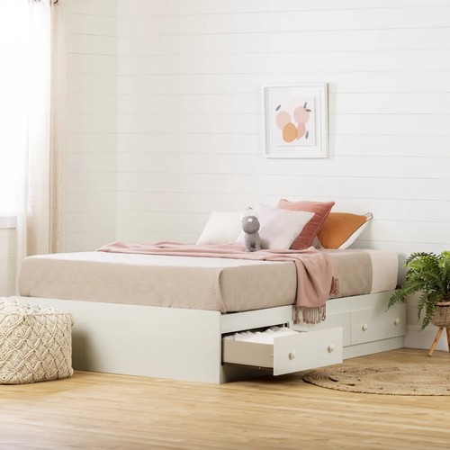 South Shore Summer Breeze Full Mates Bed in White Wash - Picture 3 of 5