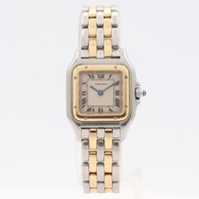 23mm Cartier Panthere De Cartier Ladies Quartz Wristwatch 18kGold & Steel W/Box