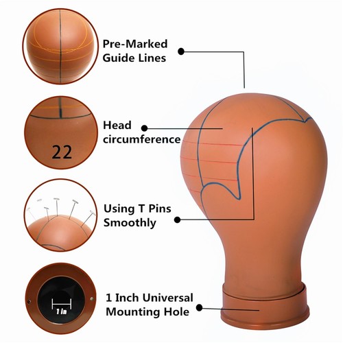 Mannequin Head for Wigs with Guide Lines, Pre-Marked Wig Head for Wig Making ... - Picture 3 of 7