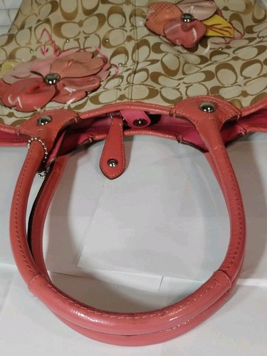 Bolso de Mano Coach Signature Lona Cuero Floral M1073-F16276 - Imagen 6 de 12