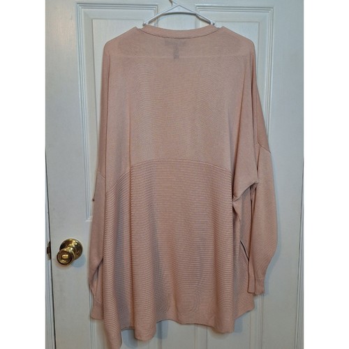 Cardigan Lane Bryant rosa chiaro aperto davanti con cerniera lati minimalista taglia 26/28 - Foto 2 di 10