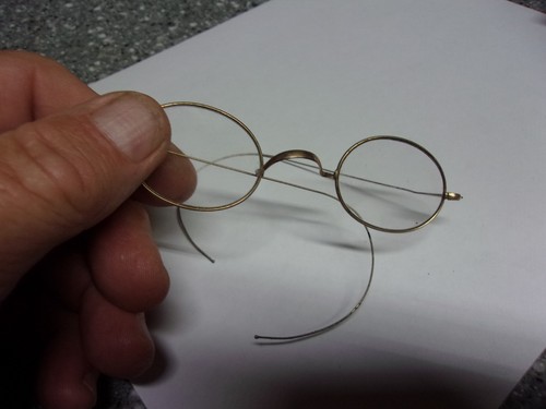 B627 antique gold frame eye glasses C C in a big C