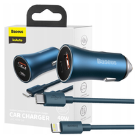 Baseus AutoladegerÄT USB USB-C FÜR Iphone 14 13 12 QC4.0+ PD 40W