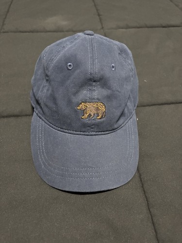 J.Crew Papa Mütze marineblau Bär bestickt Strapback Kappe verstellbar Baumwolle - Bild 1 von 3