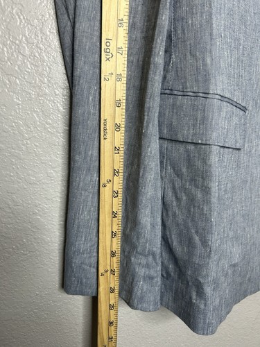 American Tall Blazer Mens 50T Blue Stretch Linen Blend Unconstructed Tall - Picture 10 of 13