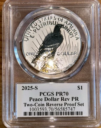 2025-S Reverse Proof Peace Dollar S$1 - NGC PR 70
