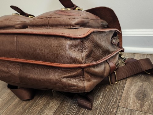 L.L. Bean Traveler Braun Leder Messenger Aktentasche Business Umhängetasche - Bild 11 von 23