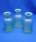 Set of Three Pier 1 Imports Frosted Green Glass Bottle Vases