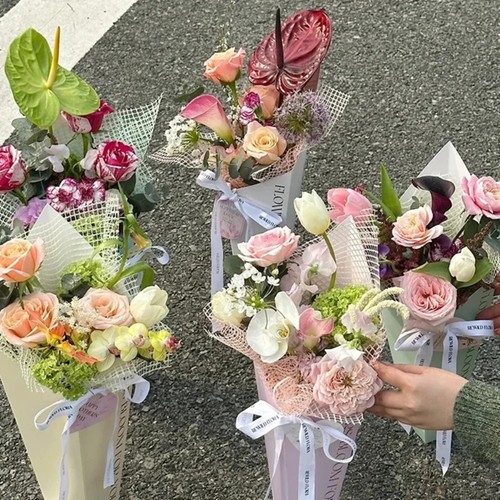 Triangle Cone Bouquet Packaging Bags Rose Flower Bouquet Wrapping Bag Wedding - Picture 7 of 13