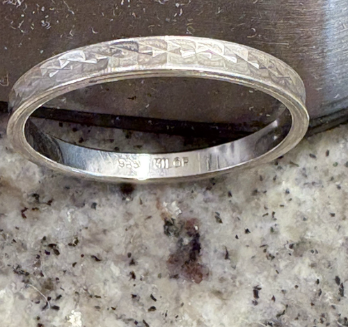 Milor Sterling Silver 925 Set 3-Stack rings 2-Diamond Cut, 1-Satin x Design Sz 8 - Foto 2 di 12