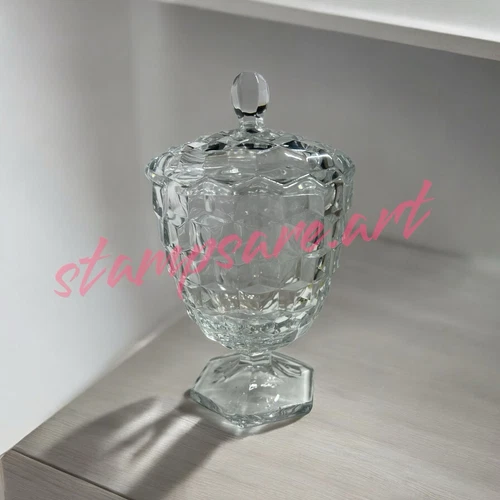 Fostoria Crystal American 7" Footed Candy Dish With Cover