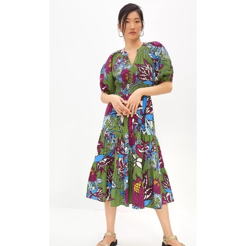 Anthropologie Conditions Apply floral midi dress boho tiered size 6 UK 10 - Picture 1 of 8