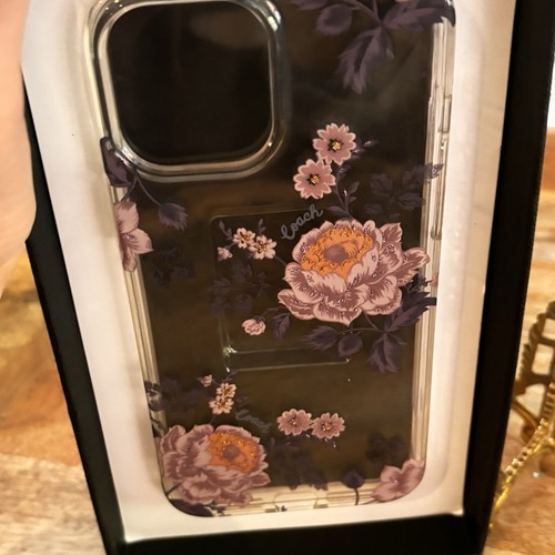 Coach Protective Magsafe Case for iPhone 2021 6.7 Moody Floral Glitter - Picture 9 of 10