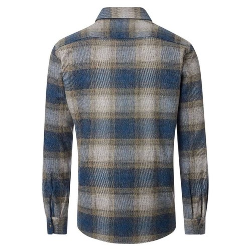 Casamoda Herren Flanell Overshirt blau beige kariert 454482800 100 - Picture 2 of 4