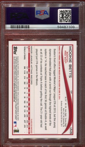 2014 Topps Update Mookie Betts Batting #US26 RC PSA 10 - Bild 2 von 2