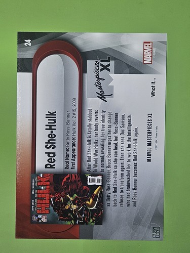 2016 Marvel Masterpieces Joe Jusko Trading Card Red She-Hulk - Picture 2 of 2