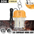 80W LED Temporary Work Light Construction Lights 5000K LED Work Light with Hook
