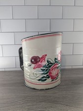 Vintage Floral Design Wooden Handle Flour Sifter Cottagecore Farmhouse Decor