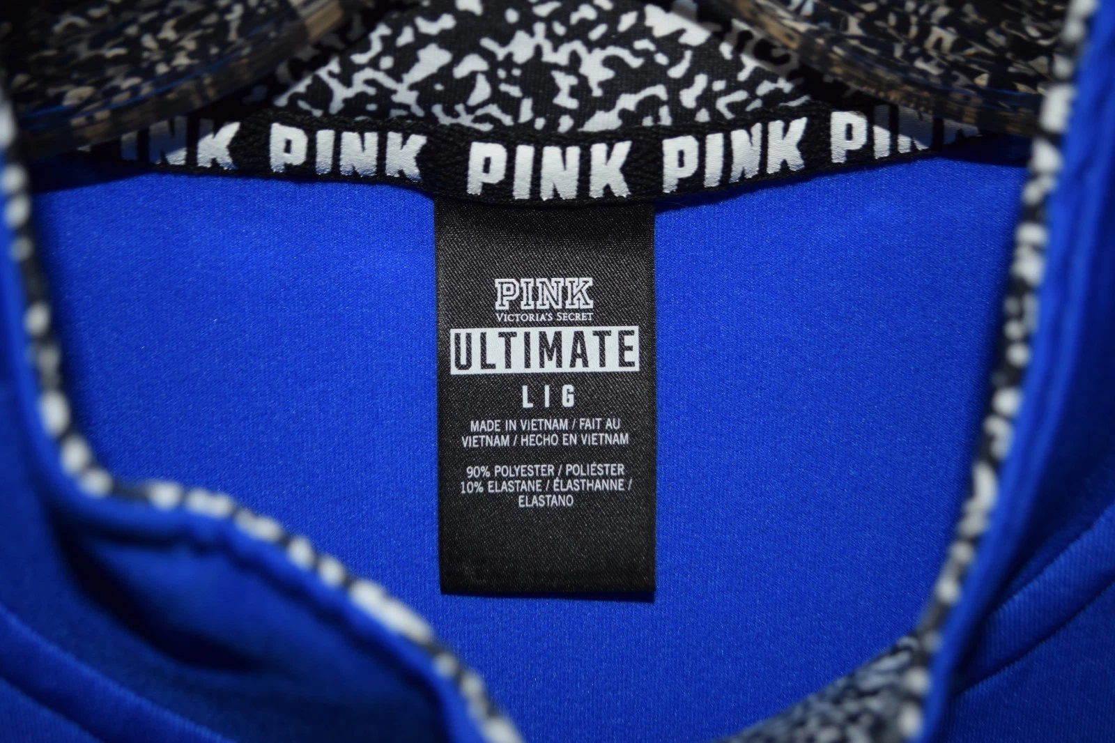 UNDERCOVER Maglione Victoria's Secret ROSA Ultimate taglia L blu royal 1 2 zip interno animale