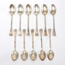 Austro Hungarian Solid Silver Demitasse Coffee Spoons 11pc Lot Antique 19th C