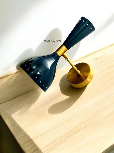 Pair of 2 Mid Century Handmade Brass Wall Scones Balcony ,Office, Loby, Porch - Picture 3 of 3