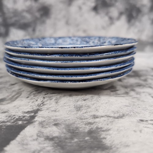 6er Set Liberty blau historische Kolonialszenen alte Nordkirche 5,25" Untertassen - Bild 21 von 21