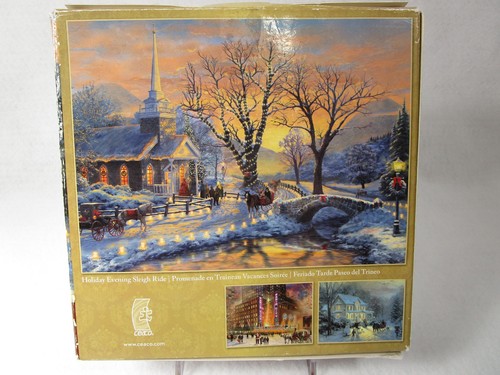 CEACO PUZZLE 1000 pezzi Thomas Kinkade ~ Vacanze sera slitta giro ~ Natale - Foto 2 di 5