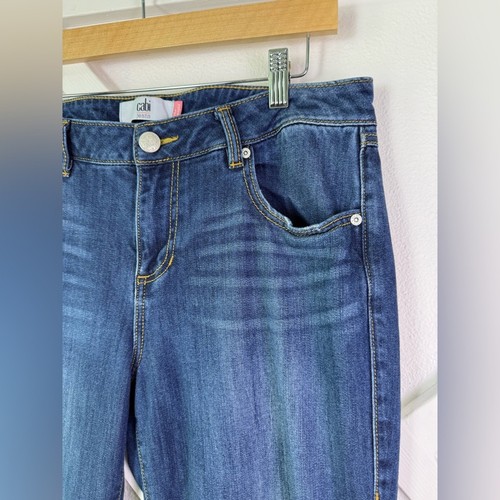 Cabi The Straight Mid Rise Stretch Denim Jeans Blue Size 10 Style 5166 - Picture 2 of 11