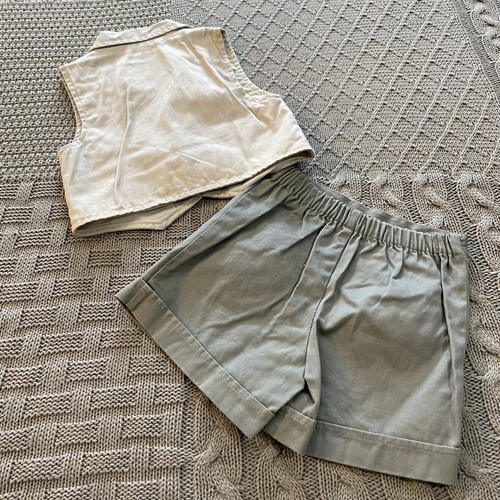 Vintage Vest & Shorts Outfit ~ Safari Vibes ~ 12M - Picture 6 of 9