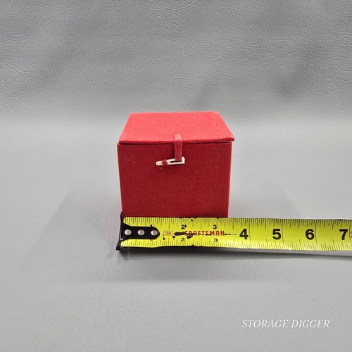Vintage rosa Kirschblüten Glas Ornament Rückseite handbemalt mit roter Samtbox - Bild 11 von 12