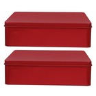  2 Pcs Extra Large Storage Box Empty Cookie Tin Metal Plate Boxes