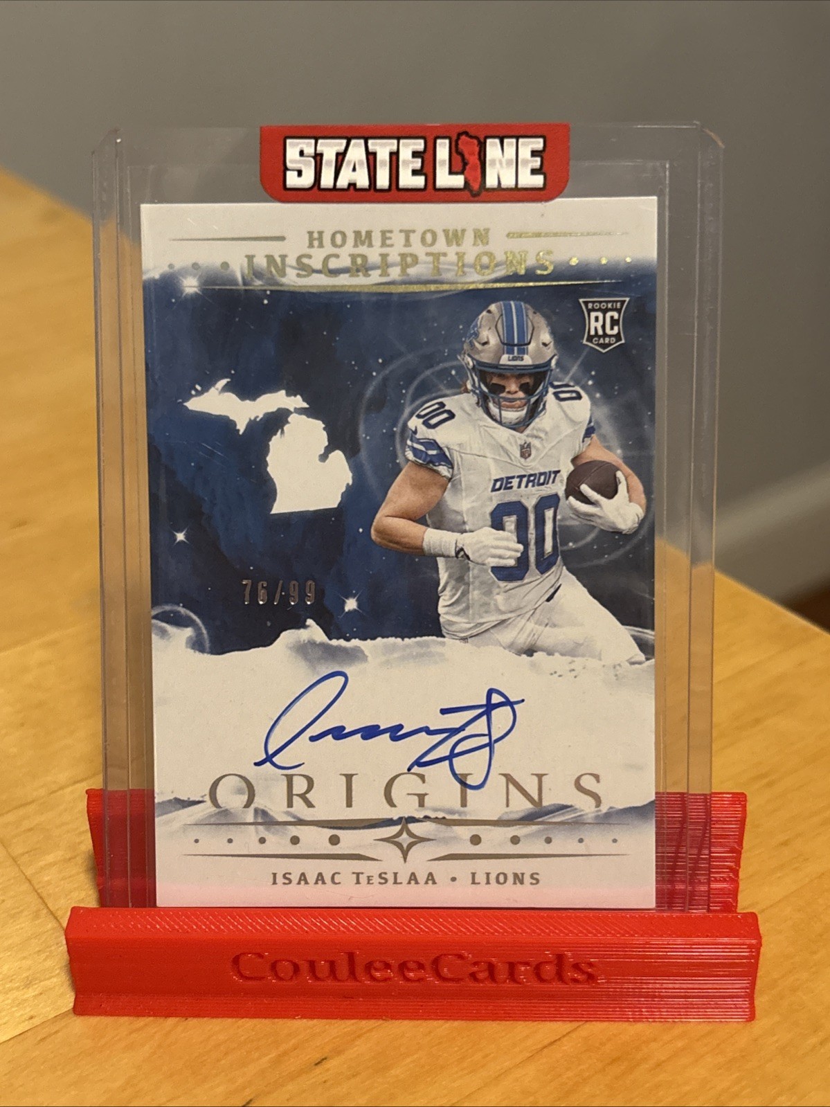 ISAAC TESLAA - 2025 ORIGINS - HARD AUTO - HOMETOWN INSCRIPTIONS 76/99 SP - LIONS