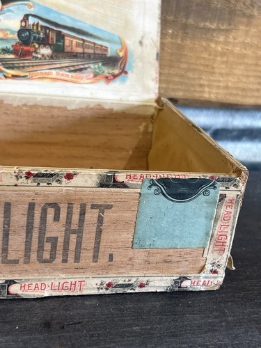Antique Wood Cigar Box Head-Light Doyle & Smith Cigars - Picture 5 of 11