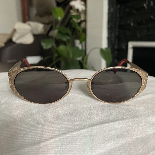 Vintage 90’s Kenzo Sunglasses Japan Eyeglasses Yakuza Oval Gold Nigo Rare - Picture 1 of 7