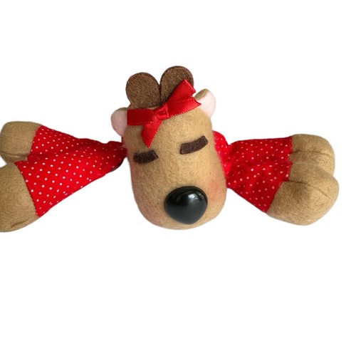 Vintage Hallmark Ramona Rentier Plüsch klein rot Weihnachten Pyjama Stofftier - Bild 1 von 8