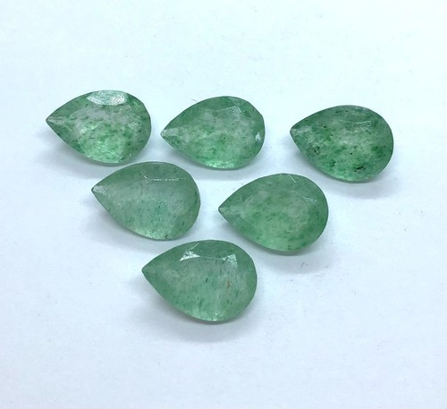 AAA Loose Gemstone Natural Green Strawberry Quartz Pear Cut For Assorted Jewelry - Picture 5 of 8