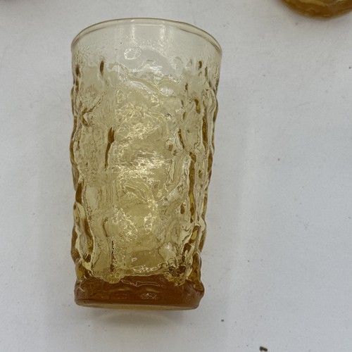 vintage 1960s gold milano Lido Anchor Hocking juice Glass tumbler Set Of 6 - Picture 3 of 4