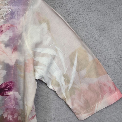 CJ Banks Top Mujer 1X Floral Etéreo Caprichoso Pastel Hada Romántico Encaje Rosa - Imagen 8 de 15