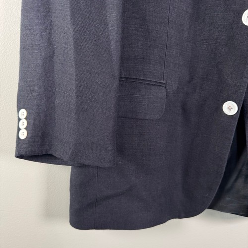 Chaqueta Blazer Hombre Azul Clásica Negocios 100% Lino Belga Talla 40.R - Imagen 3 de 8