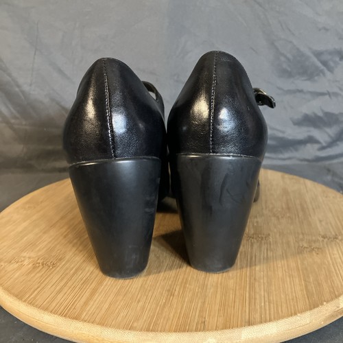Dansko Tillie Mary Jane Pumps Women’s 10/40 Black Leather Heels Peep Toe Shoes - Picture 5 of 12