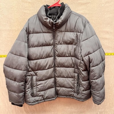 Calvin Klein Puffer Jacket Mens Black Water Resistant Wind Protection Zip Coat