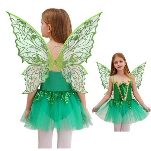 UK Kids Wings Gradient Sheer Shiny Fairy Angel Wings Butterfly Party Decoration - Picture 65 of 94