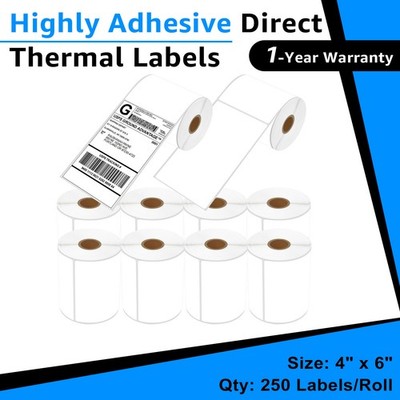 10Rolls 4'' x 6'' Shipping Labels Compatible with Zebra Printers Premium Adhesive