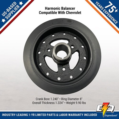 Chevrolet GMC SBC Harmonic Balancer 350 305 5,7 L 5,0 L Chevy 8" diámetro NUEVO - Imagen 3 de 6