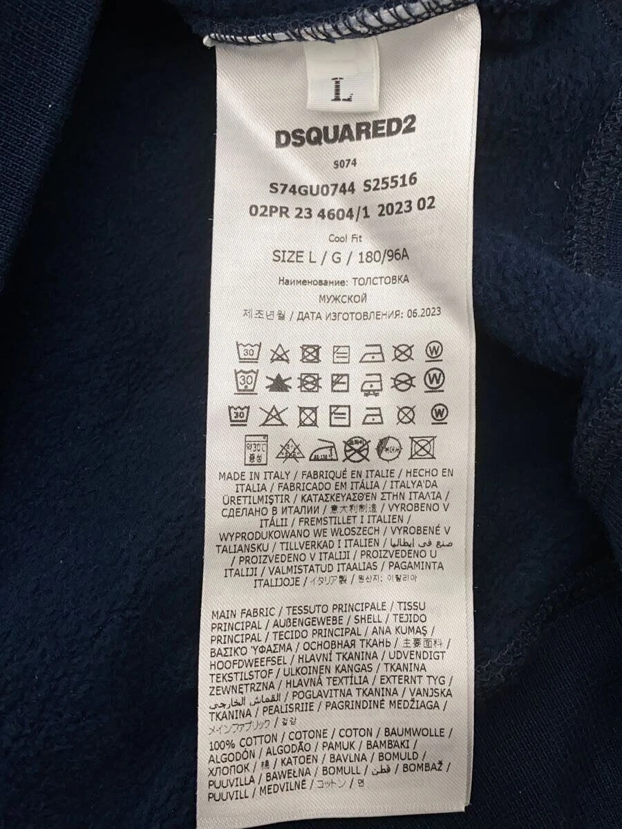 Felpa con cappuccio DSQUARED2 L cotone navy s25516 usata