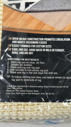 Gorilla Grip Rug Pad 4x6 FT for Hard Floors Non-Slip Open Weave NEW Sealed - Picture 2 of 4